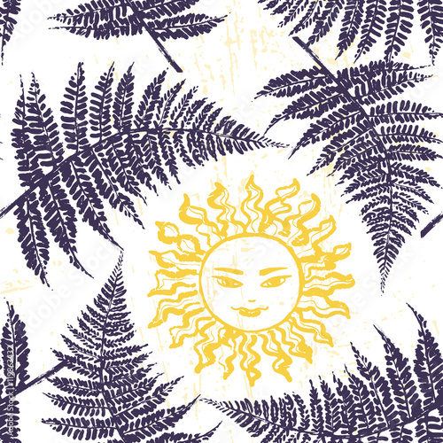 Ivana Kupala ink hand drawn seamless pattern