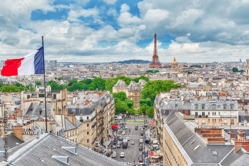 Fotografija Beautiful panoramic view of Paris from the roof of the Pantheon.