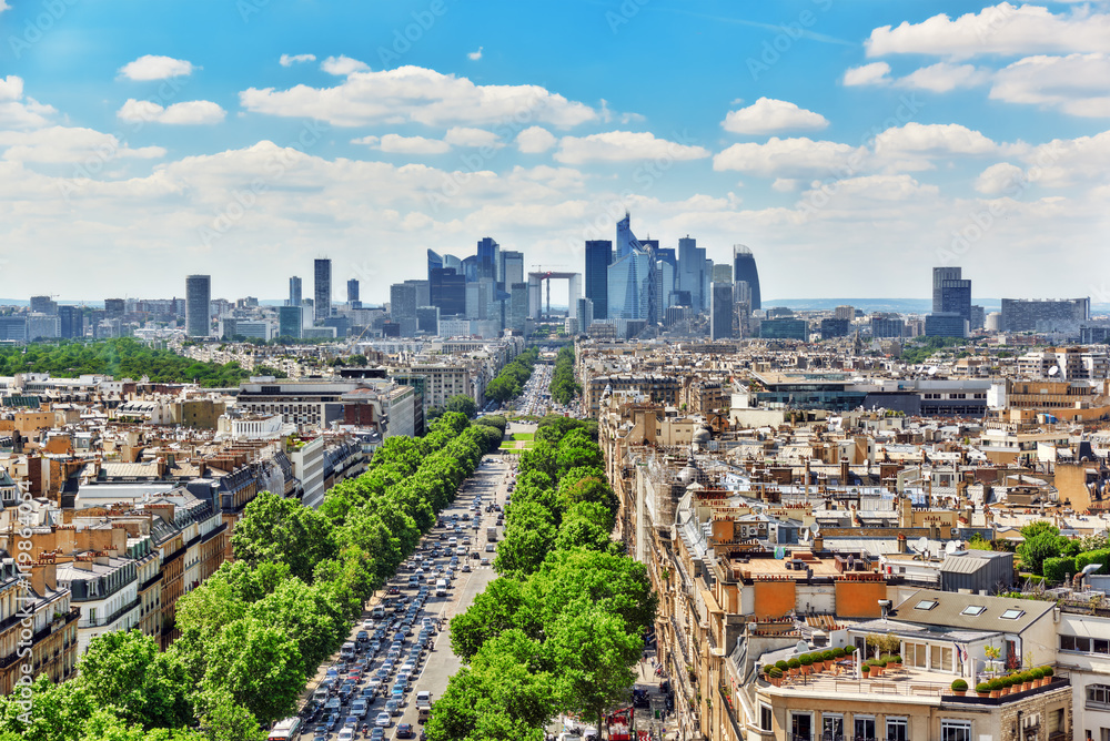 PARIS, FRANCE - JULY 06, 2016 : Beautiful panoramic view of Pari