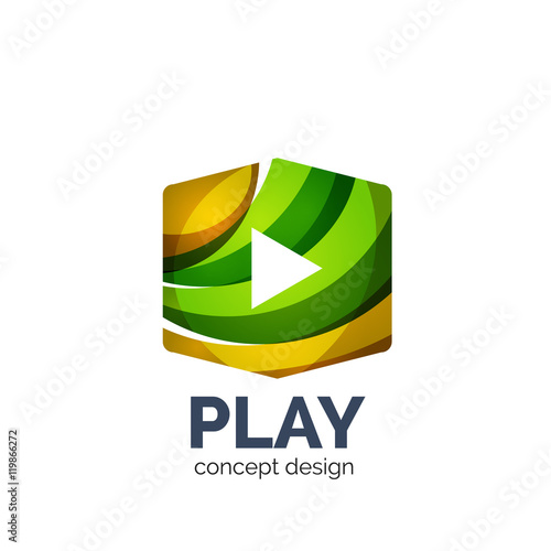 Vector video play logo template