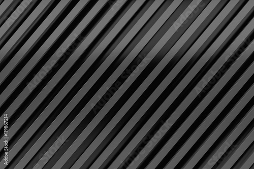 black siding oblique line layout metal material background 3d re