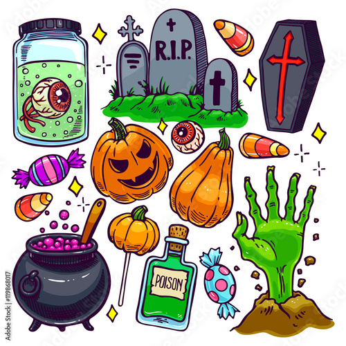 Set of Halloween attributes - 3