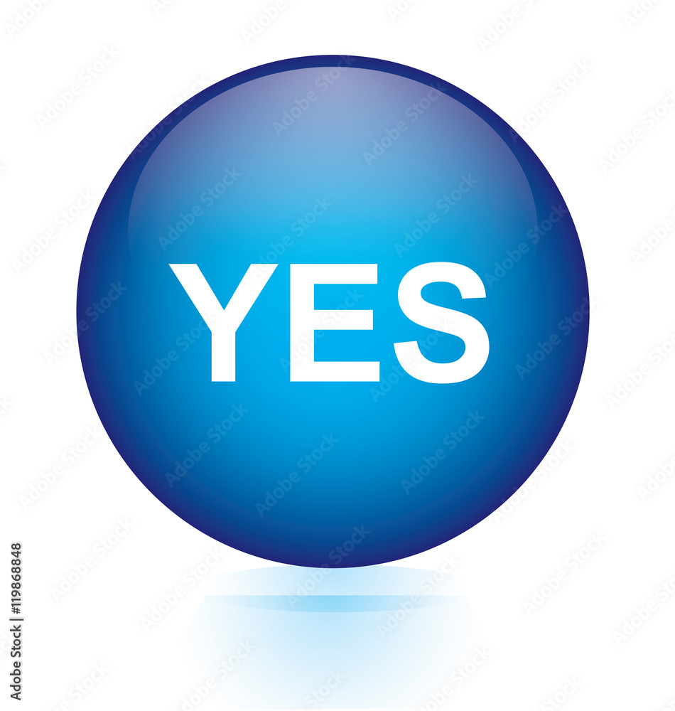 Yes blue circular button Yes blue circular button