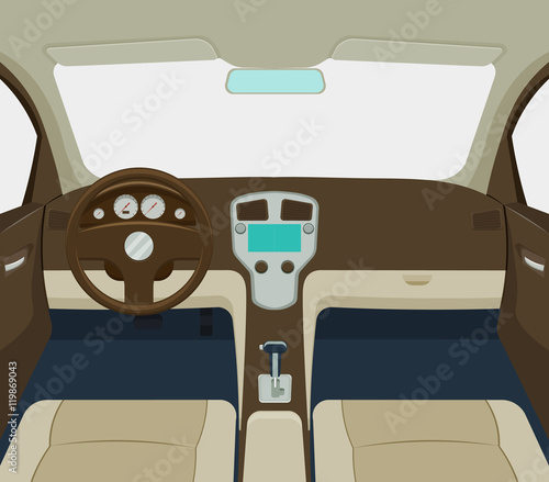 car interior vector illustration