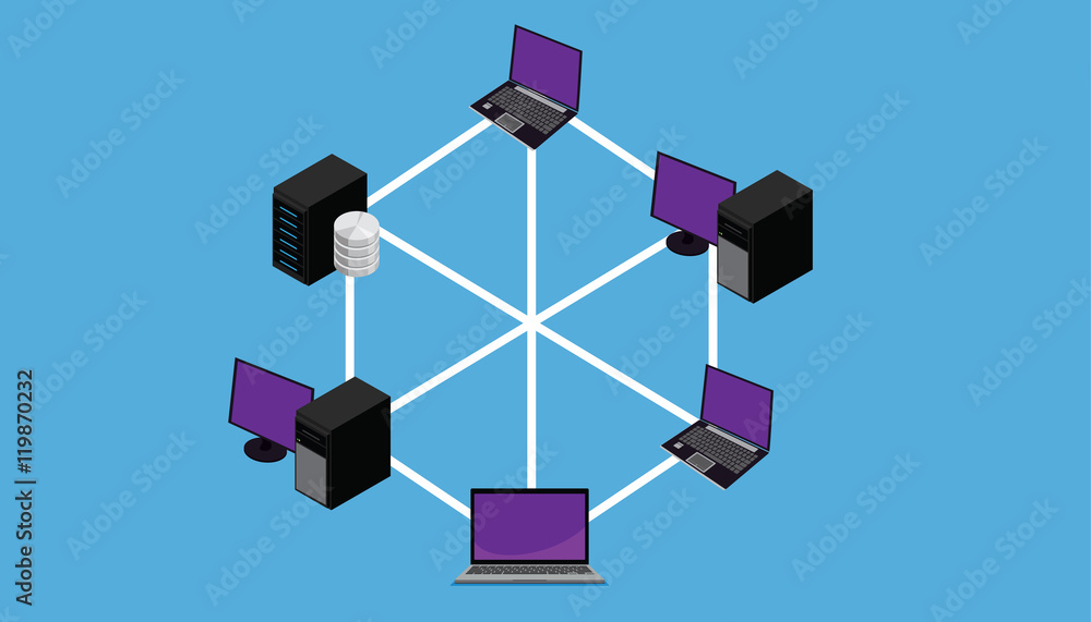 Wan Rasmlari Network full connection lan wan topology Stock Vector | Adobe Stock