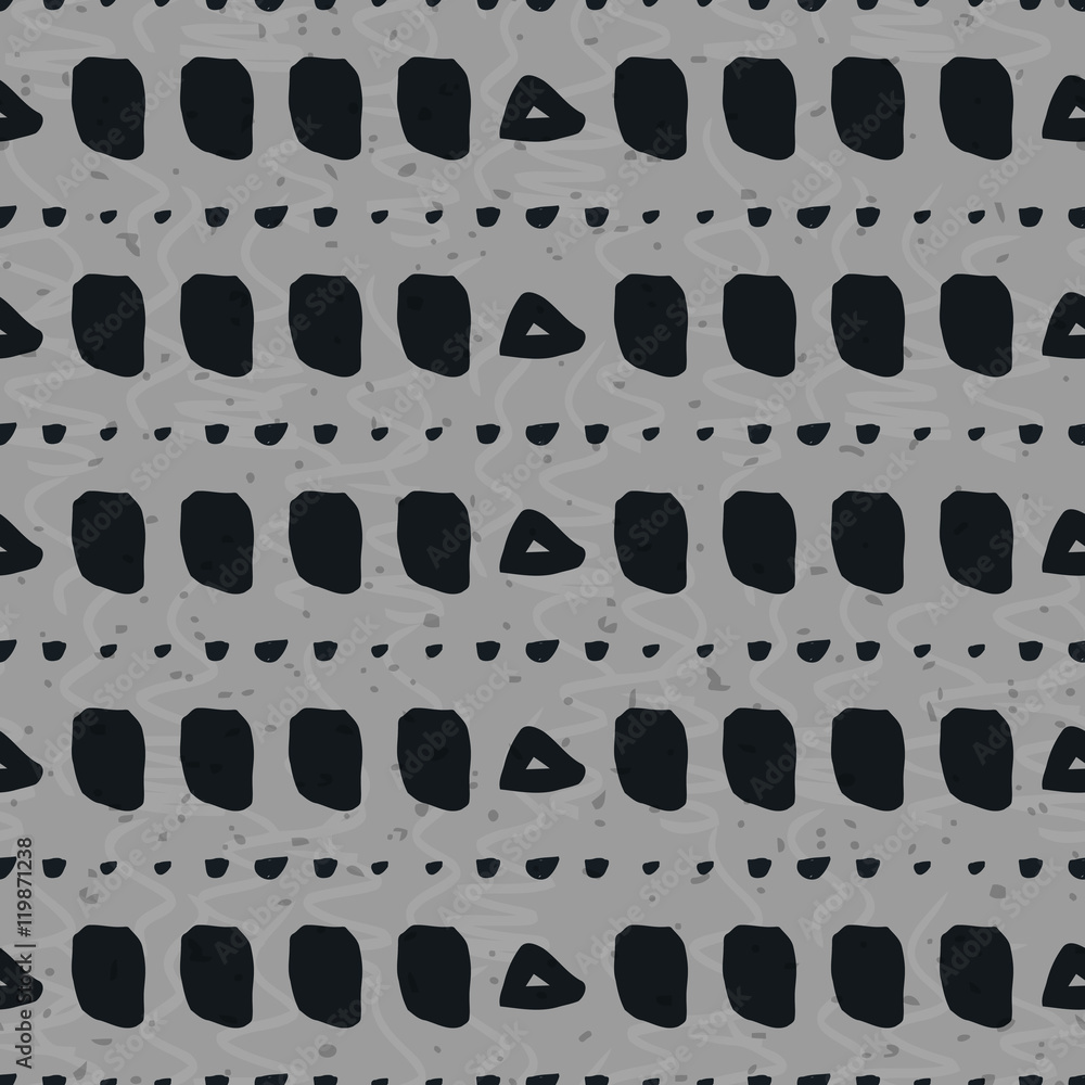 Hand-drawn geometric seamless pattern