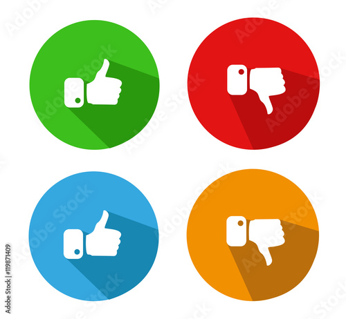 Modern Thumbs Up and Thumbs Down Icons