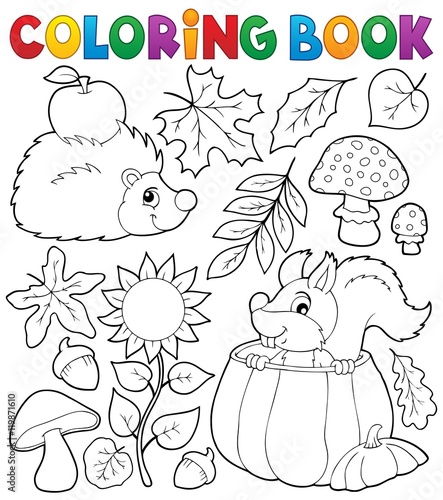 Coloring book autumn nature theme 1