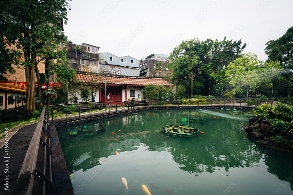 Pond at a park in the Datong District, in Taipei, Taiwan. Pond at a park in the Datong District, in Taipei, Taiwan.