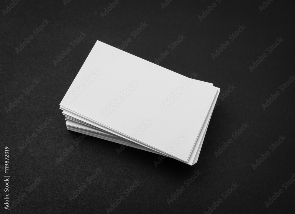 Business cards on black background . Business cards on black background .
