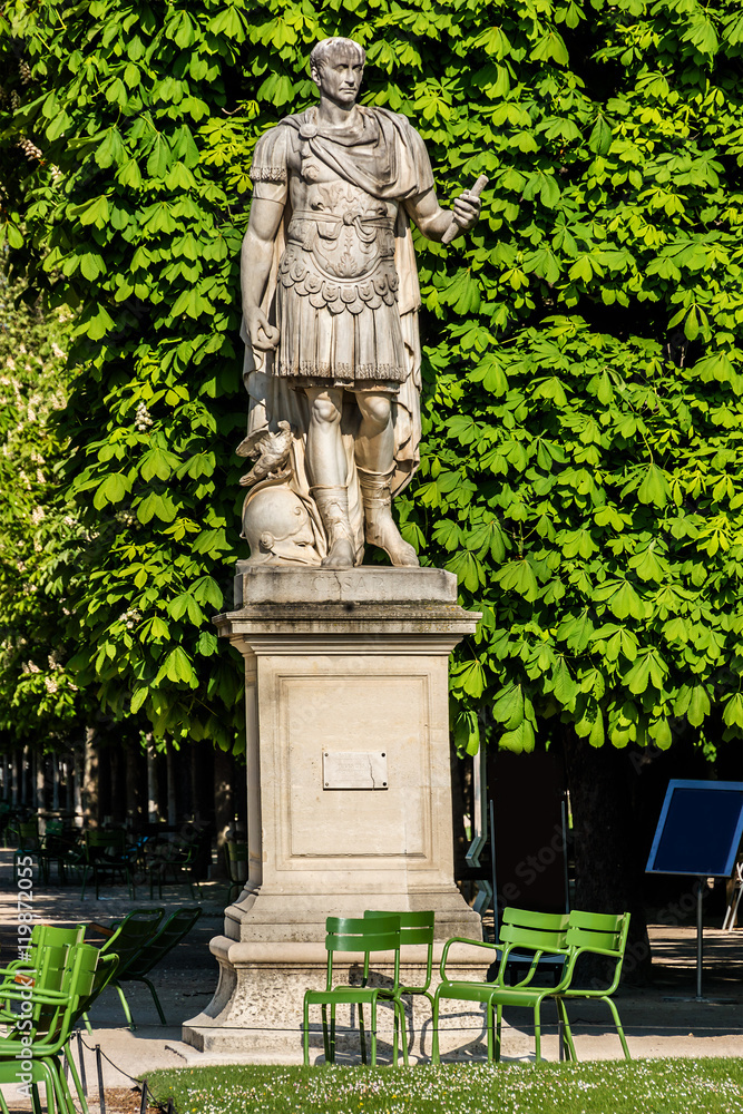 Ancient sculpture in Tuileries garden (1564). Paris, France.