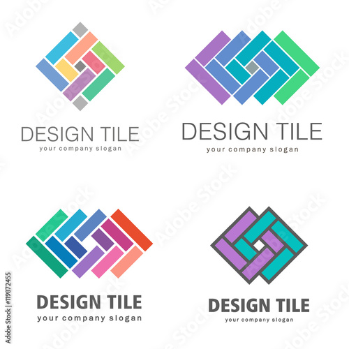 Set of logos of ceramic tiles. Design tile