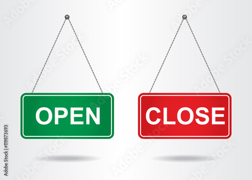 Open and close door signs.
