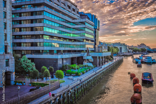 Thames riverside apartments in London