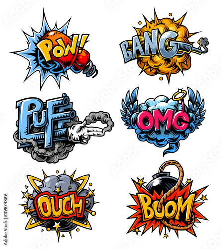 Vector set of comics icons