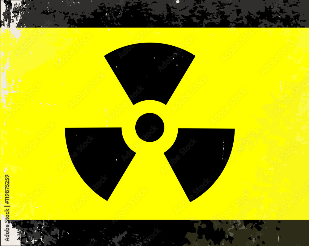 Obraz premium Worn Radioactive Warning Symbol