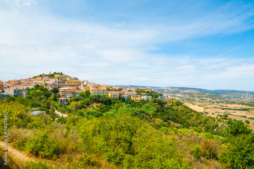 small town on a hill in Sardinia