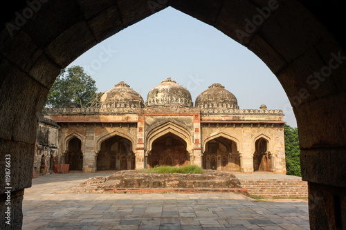 The three domed mosque, adjacent to Bada Gumbad, Lodhi Gardens is a city park situated in New Delhi, India. It has architectural works of the 15th century by Lodhis dynasty 
 photo