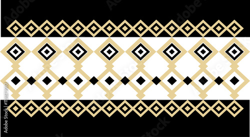 Elegant decorative border made up of square golden and black 20