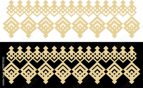 Elegant decorative border made up of square golden and black 30