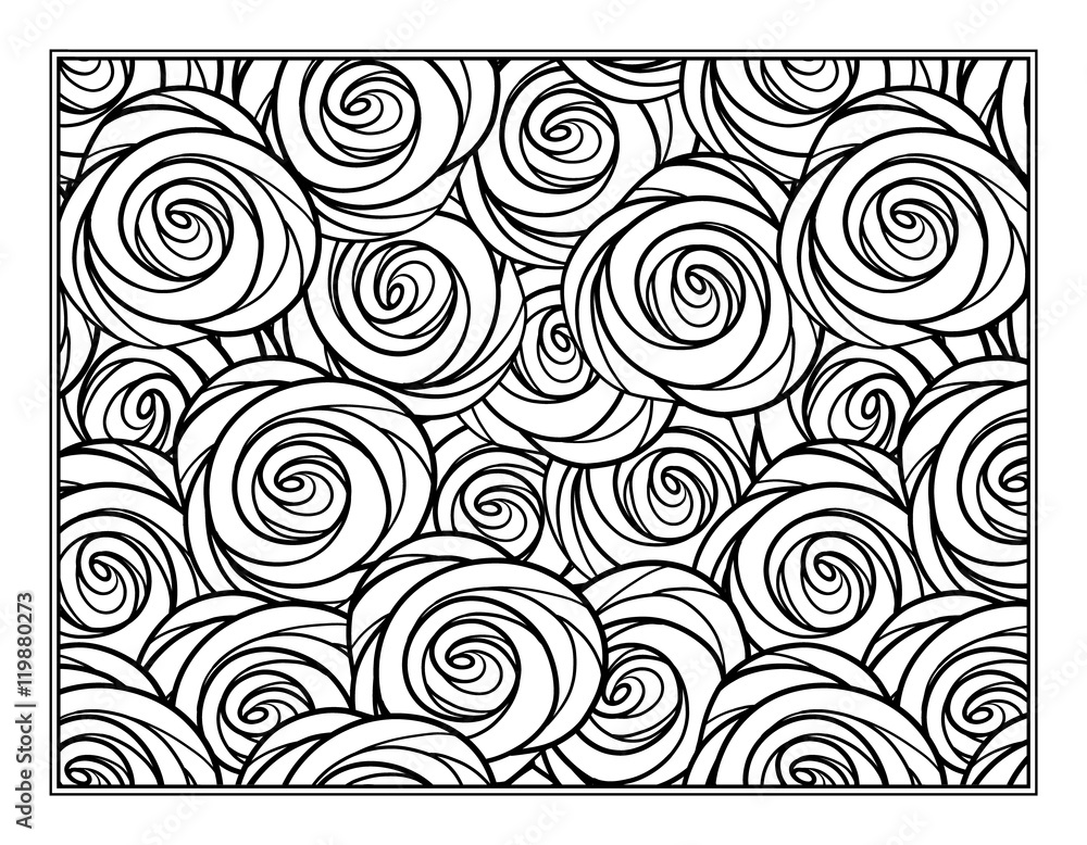 Fototapeta premium Floral decorative ornamental coloring page