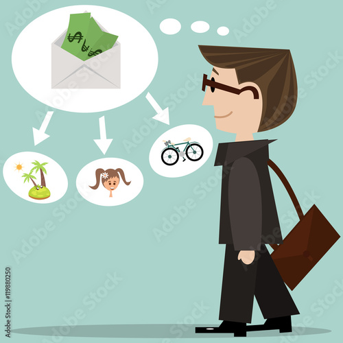 Businessman befor get salary.