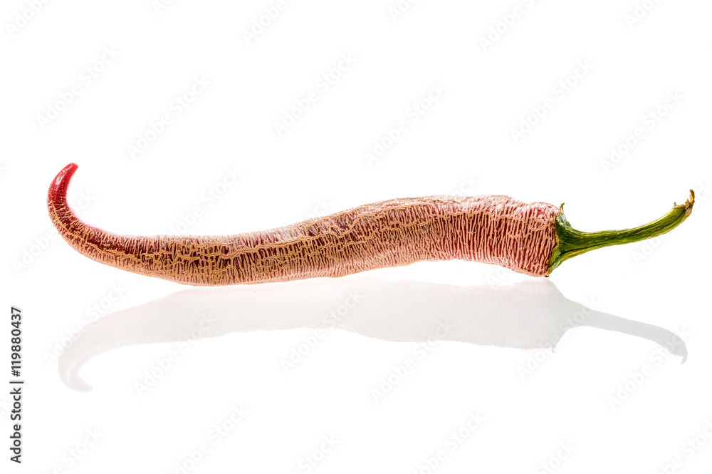 Obraz premium Organic Macedonian Fringed hot chili peppers with green stem.