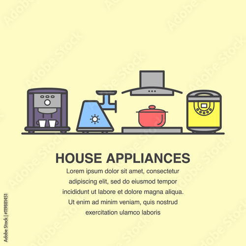 Kitchen appliances banner design