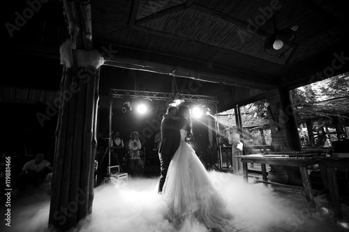 Miracle wedding couple's first dance inside with fume