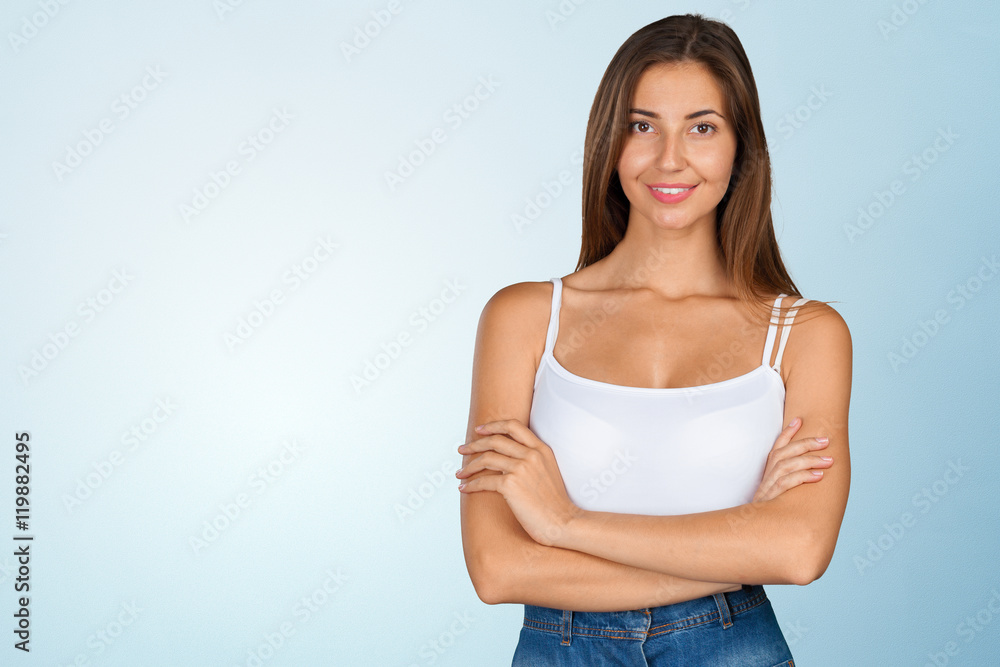 Closeup portrait of young woman casual portrait Closeup portrait of young woman casual portrait