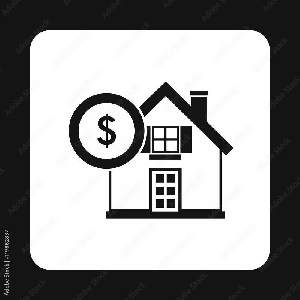 Buying a home icon in simple style isolated on white background. Purchase symbol