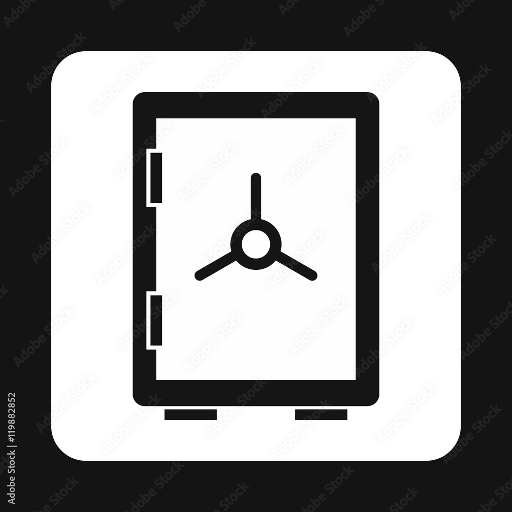 Safety deposit box icon in simple style isolated on white background