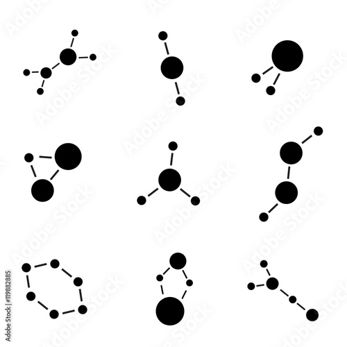 Atom vector icon set.