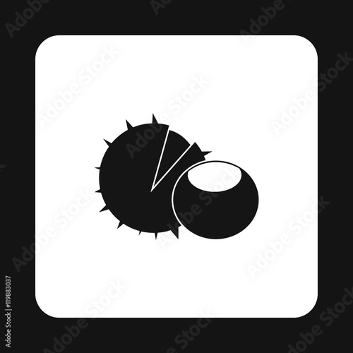 Chestnut icon in simple style isolated on white background. Plant symbol