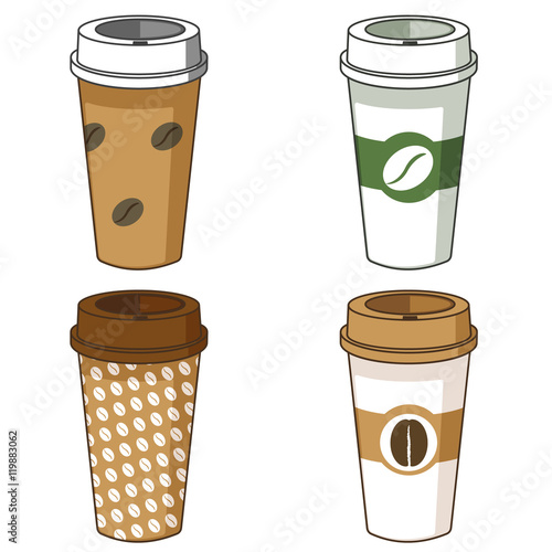 Take away coffee cup illustration set
