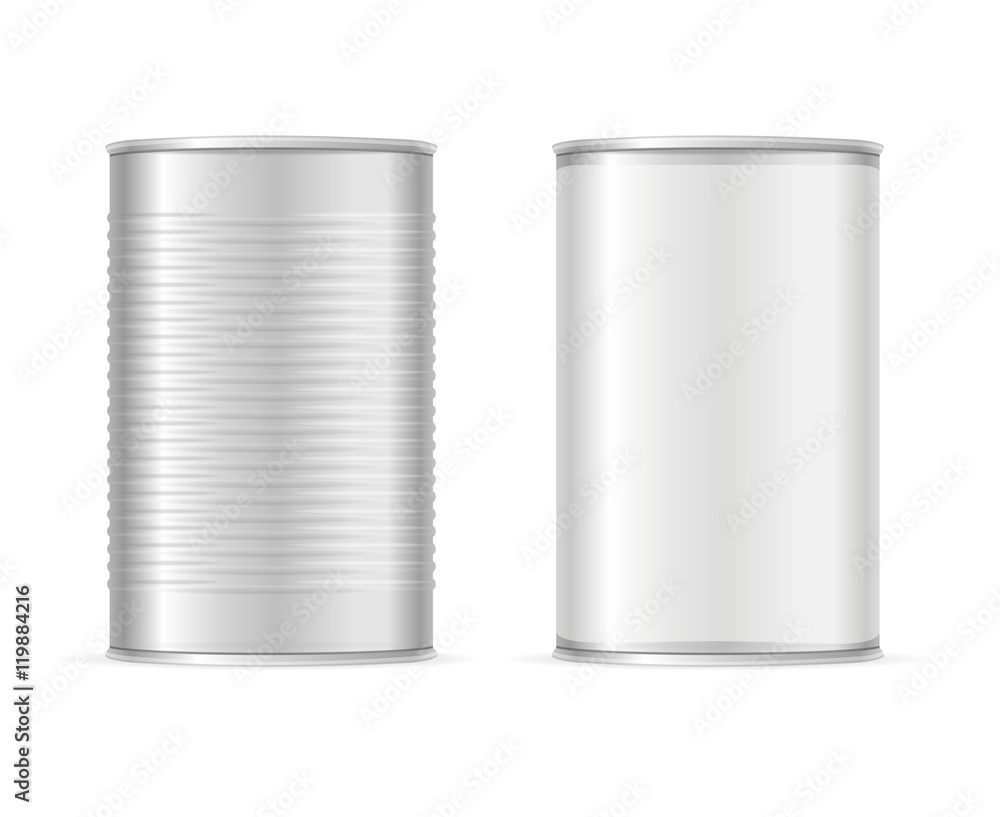 Set of Metallic Tin Cans. Vector Set of Metallic Tin Cans. Vector