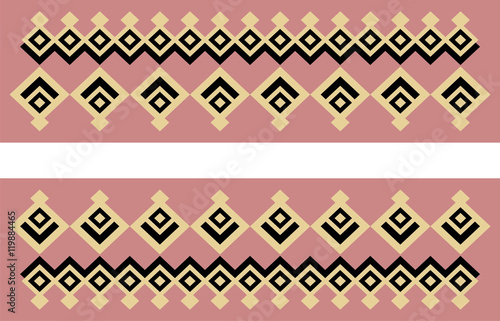 Elegant decorative border made up of square golden and black background black