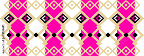 Elegant decorative border made up of square golden, black and light red