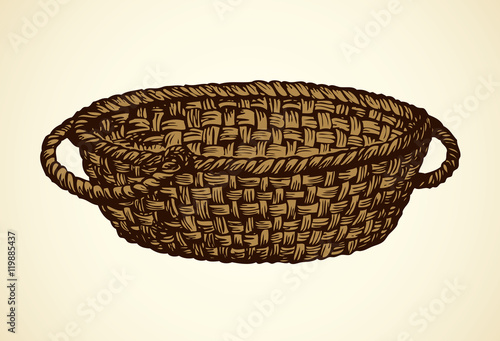 Vector picture of wickerwork basket