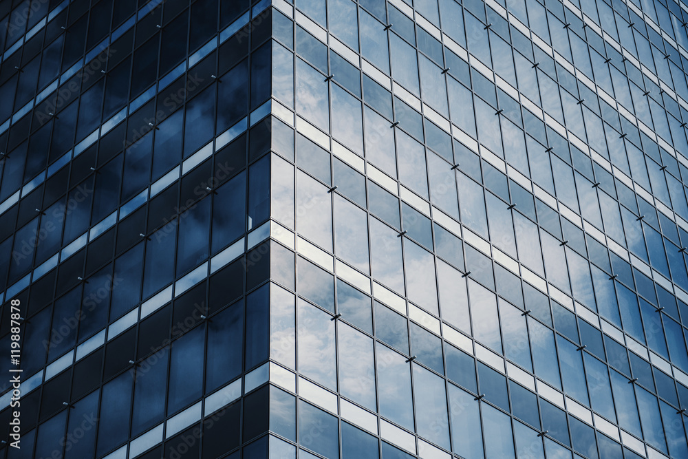 Modern business building in blue tone