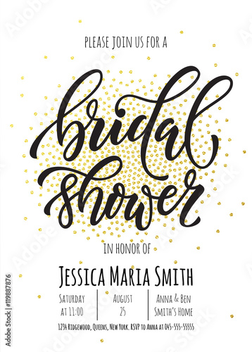 Bridal Shower invitation card template.