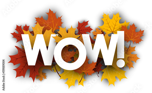 Wow background with maple leaves.