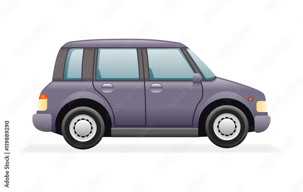Retro Family Minivan Car Icon Isolated Realistic 3d Design Vector Illustration