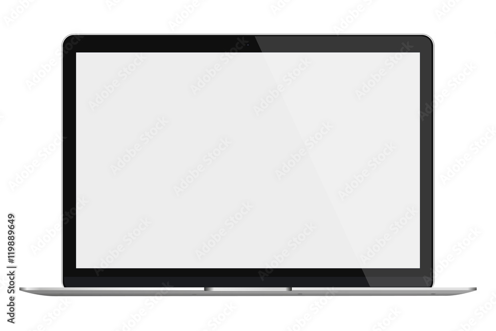 Laptop with blank screen isolated on white background. Laptop with blank screen isolated on white background.