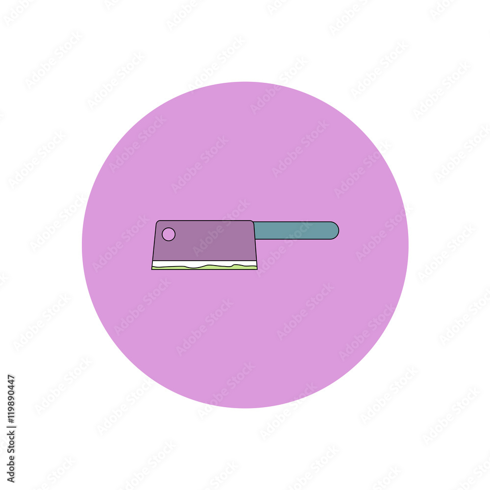 Vector illustration in flat design Halloween icon bloody cleaver Vector illustration in flat design Halloween icon bloody cleaver
