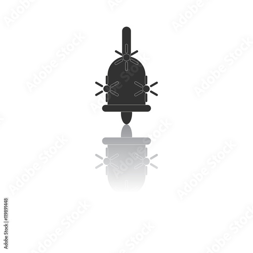 Back to School and Education vector flat icon in black and white style bell