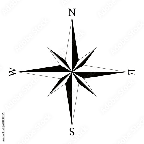 Wind rose compass. Vector Illustration