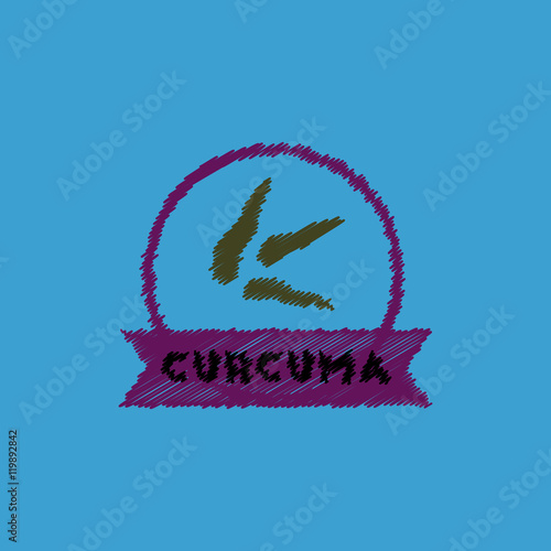 flat vector icon design collection Kitchenware seasoning curcuma