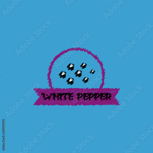 flat vector icon design collection Kitchenware seasoning white pepper