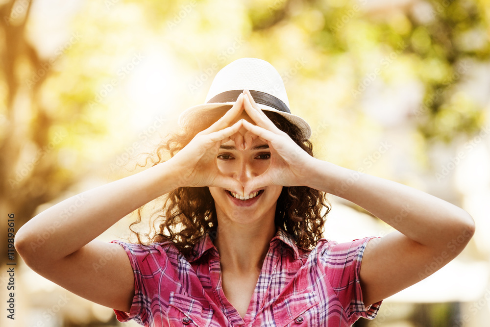 Woman is enjoying outside Woman is enjoying outside